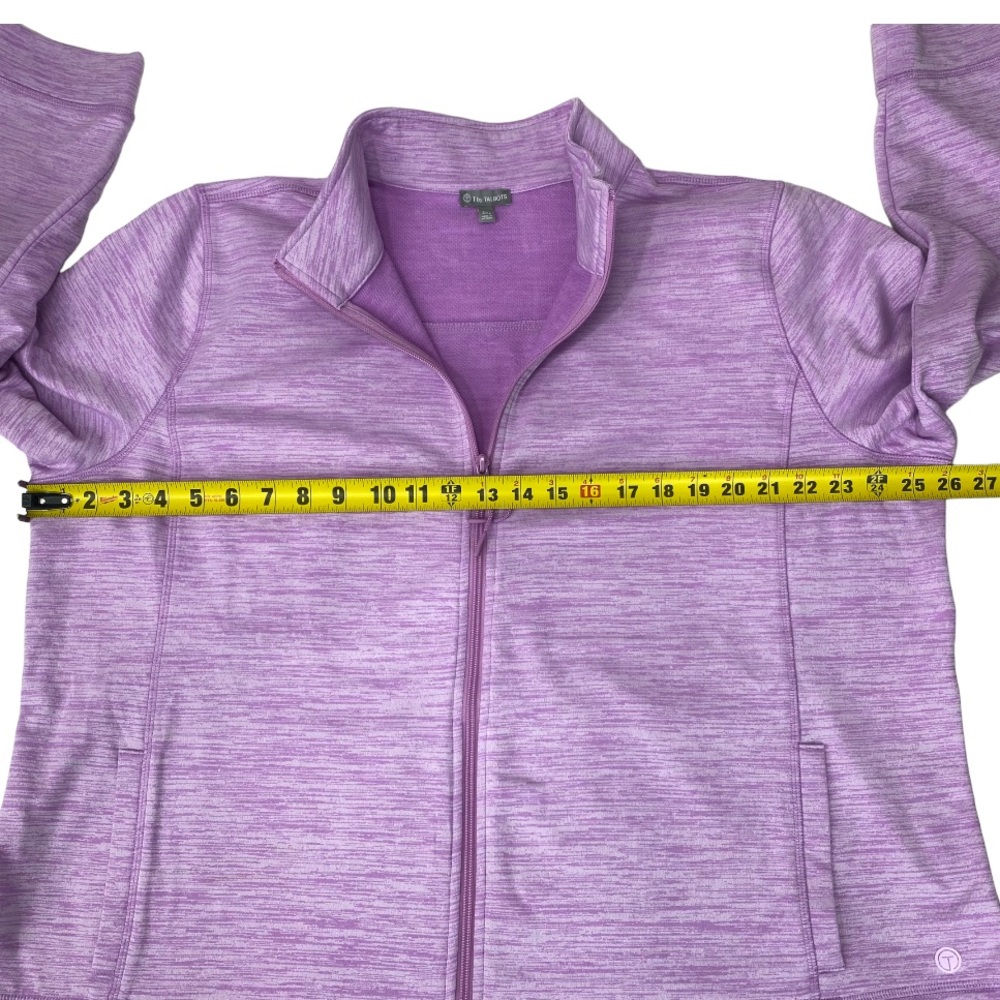 T for Talbots Sweatshirt Size 3X P Plus Petite Full Zip Heathered Lilac Purple - Picture 10 of 12